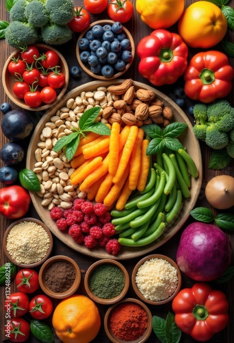 Wallpaper Mural vibrant food flat lay displaying kaleidoscope diverse nutrient rich ingredients bold colors textures, rainbow, lgbtq, lgbt, pride, colorful, love, equality Torontodigital.ca