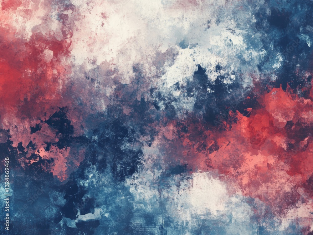 Obraz premium Abstract Red and Blue Watercolor Texture: A Serene Blend of Colors