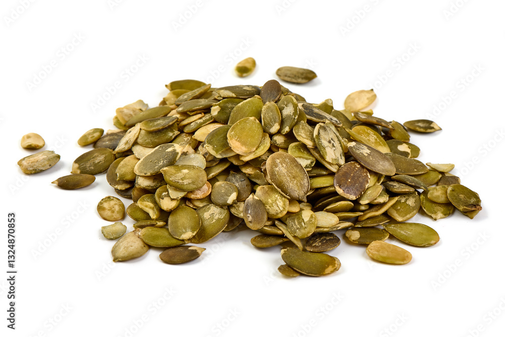 Pumpkin Seeds Isolated on White Background. Pumpkin Seeds Isolated on White Background.