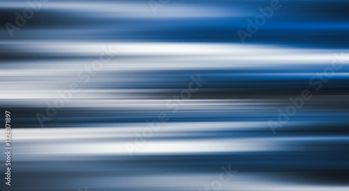 Abstract Blue and White Motion Blur Background Speed Lines Dynamic Texture Horizontal Stripes