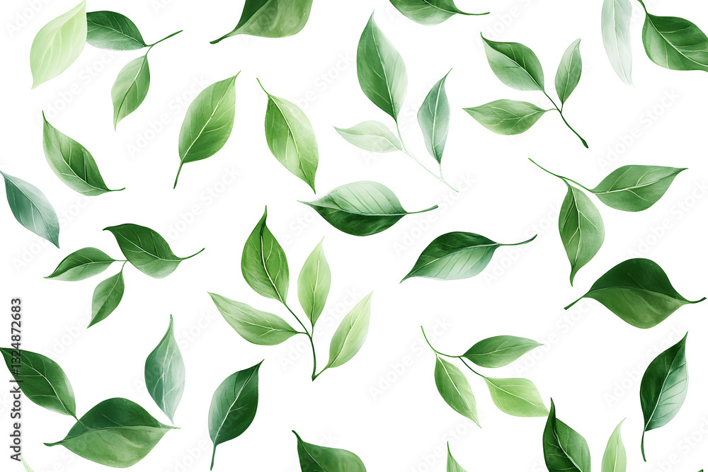 Leaves fluttering in the wind isolate on PNG transparent background Leaves fluttering in the wind isolate on PNG transparent background