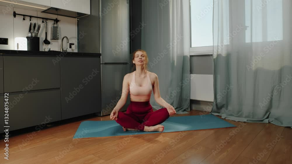 Meditation with Closed Eyes in the Kitchen Meditation with Closed Eyes in the Kitchen