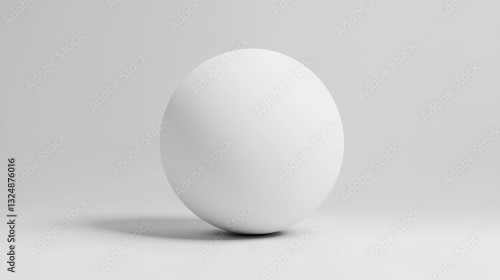 A white sphere with a shadow cast on a gray background. A white sphere with a shadow cast on a gray background.