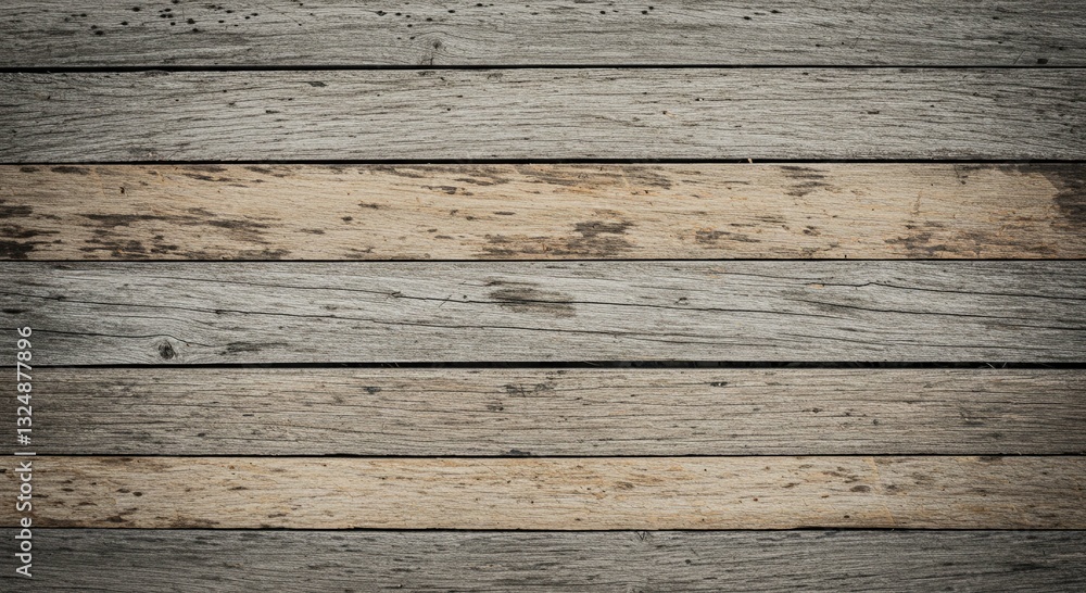 Fototapeta premium Rustic Weathered Grey and Beige Wooden Planks Background Texture