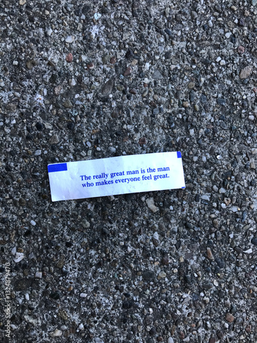 Fortune cookie on the ground