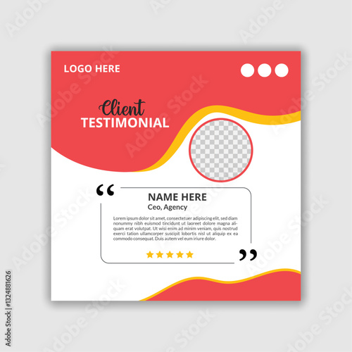 Client testimonial templet design for your business,
 Client feedback review or client testimonial social media post,