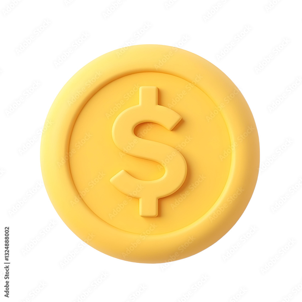 Gold coin with dollar sign Gold coin with dollar sign