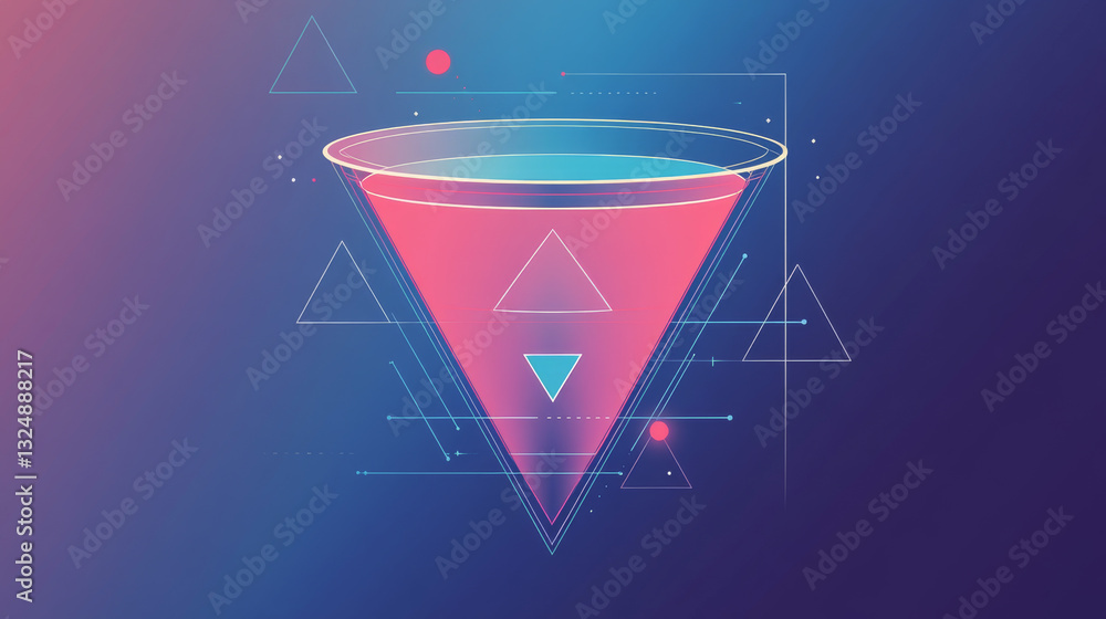 Funnel low poly wireframe isolated black on white background. Abstract mash line and point origami. Vector illustration. Big datta or sales funnel concept with geometry triangle. Funnel low poly wireframe isolated black on white background. Abstract mash line and point origami. Vector illustration. Big datta or sales funnel concept with geometry triangle.