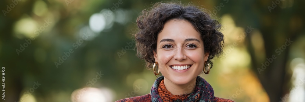 A confident woman showcasing a bright smile while surrounded by nature, capturing a sense of warmth, joy, and connection with her vibrant personality in the moment. A confident woman showcasing a bright smile while surrounded by nature, capturing a sense of warmth, joy, and connection with her vibrant personality in the moment.