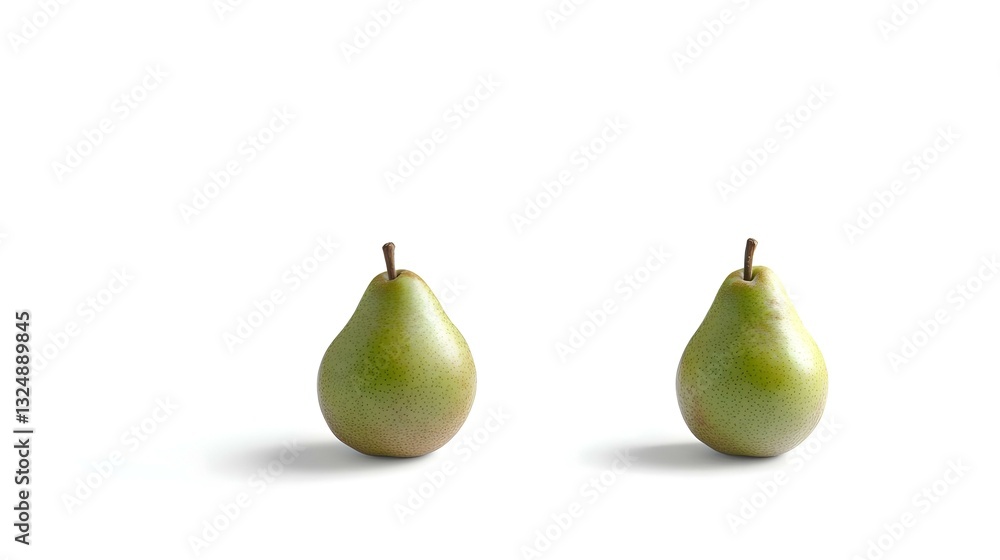 Two Green Pears Isolated on White Background Two Green Pears Isolated on White Background