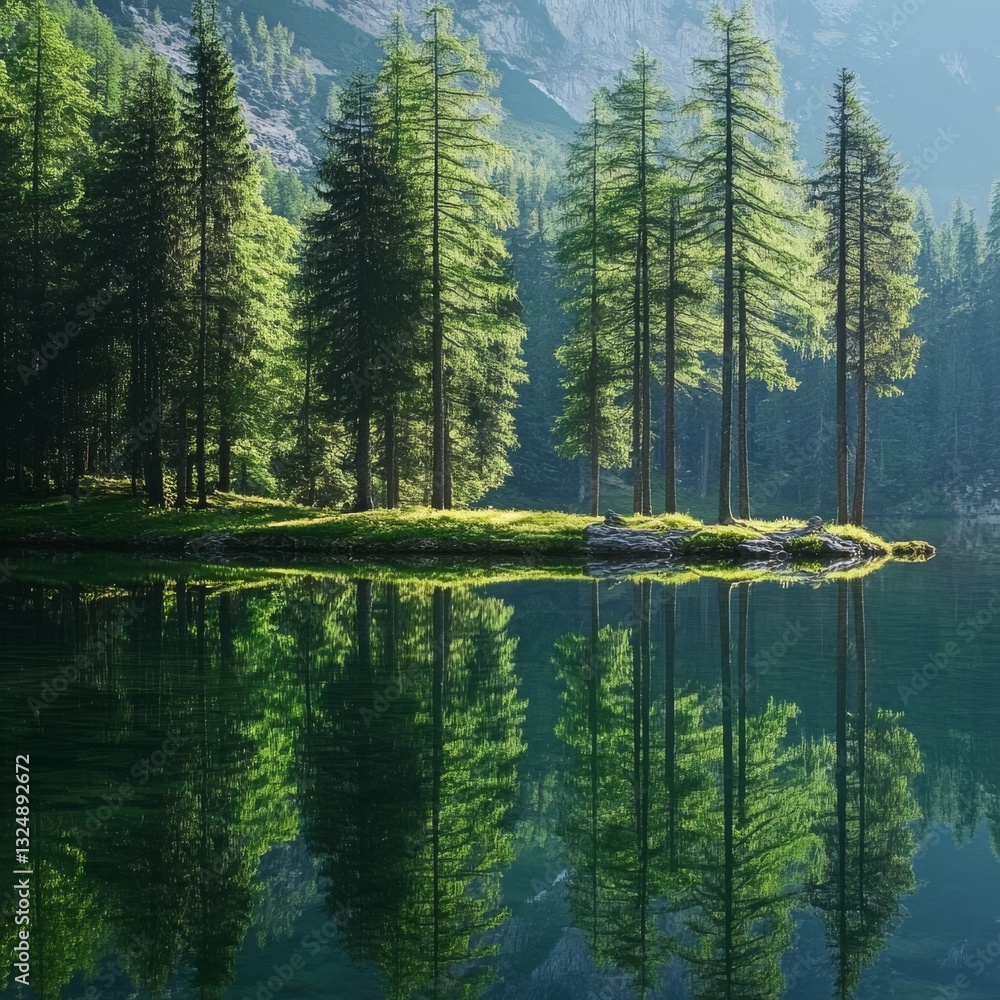 Obraz premium Park's forest lake