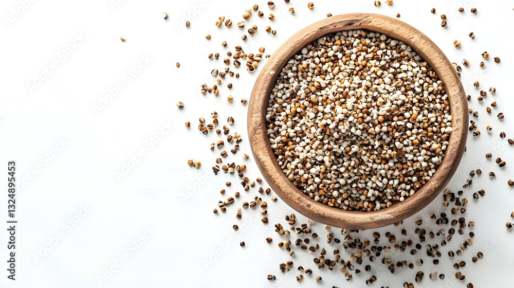 Buckwheat groats isolated on white background Buckwheat groats isolated on white background