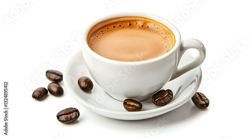 cup of espresso on a white background
