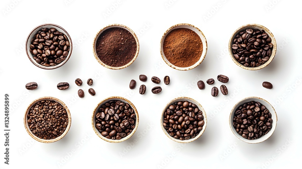 coffee attributes on a white background coffee attributes on a white background