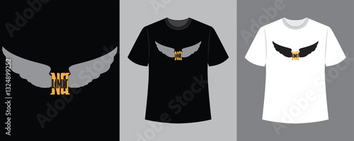 no limit text with Bird Wings vector t-shirt design idea