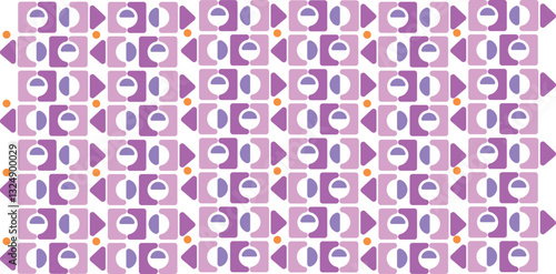 Motif géométrique sans couture rond triangle violet rose orange vecteur