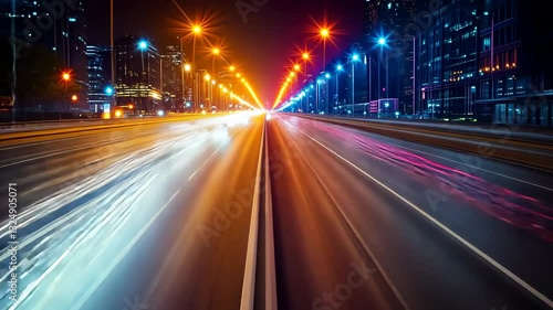 Night City Lights: A Symphony of Speed and Urban Glow