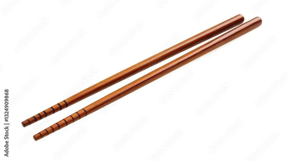 Brown Wooden Chopsticks Isolated on White Background Brown Wooden Chopsticks Isolated on White Background