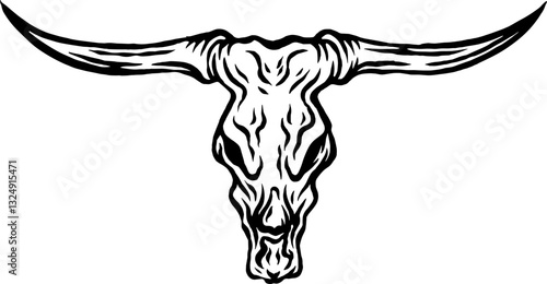 Texas longhorn head illustration