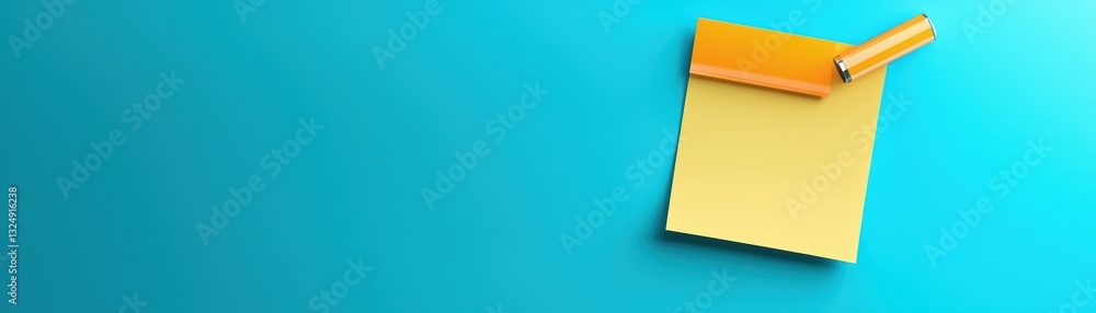 3D Sticky Note Icon on Vibrant Background Representing Creative Financial Concepts 3D Sticky Note Icon on Vibrant Background Representing Creative Financial Concepts