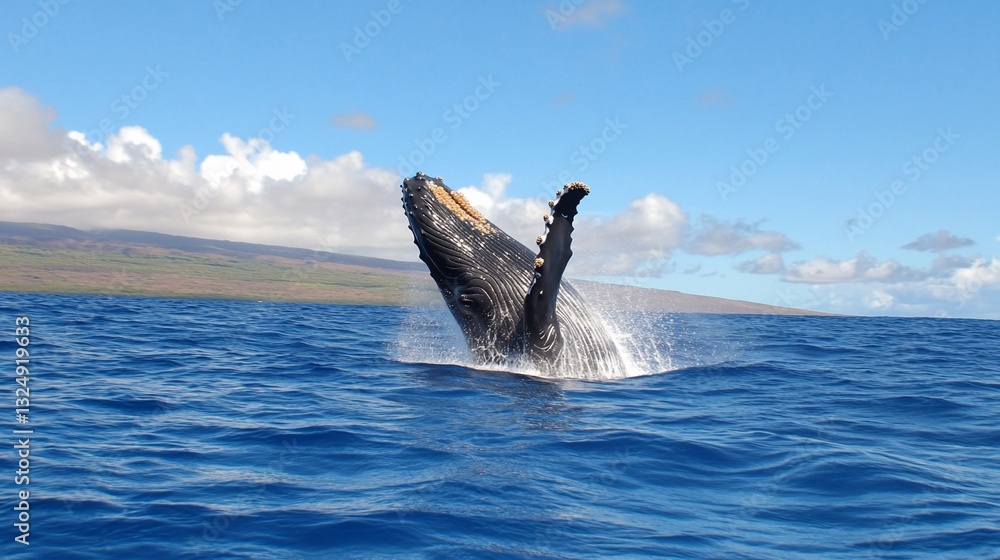 Fototapeta premium Humpback Whale Ocean Breaching Wildlife Photography