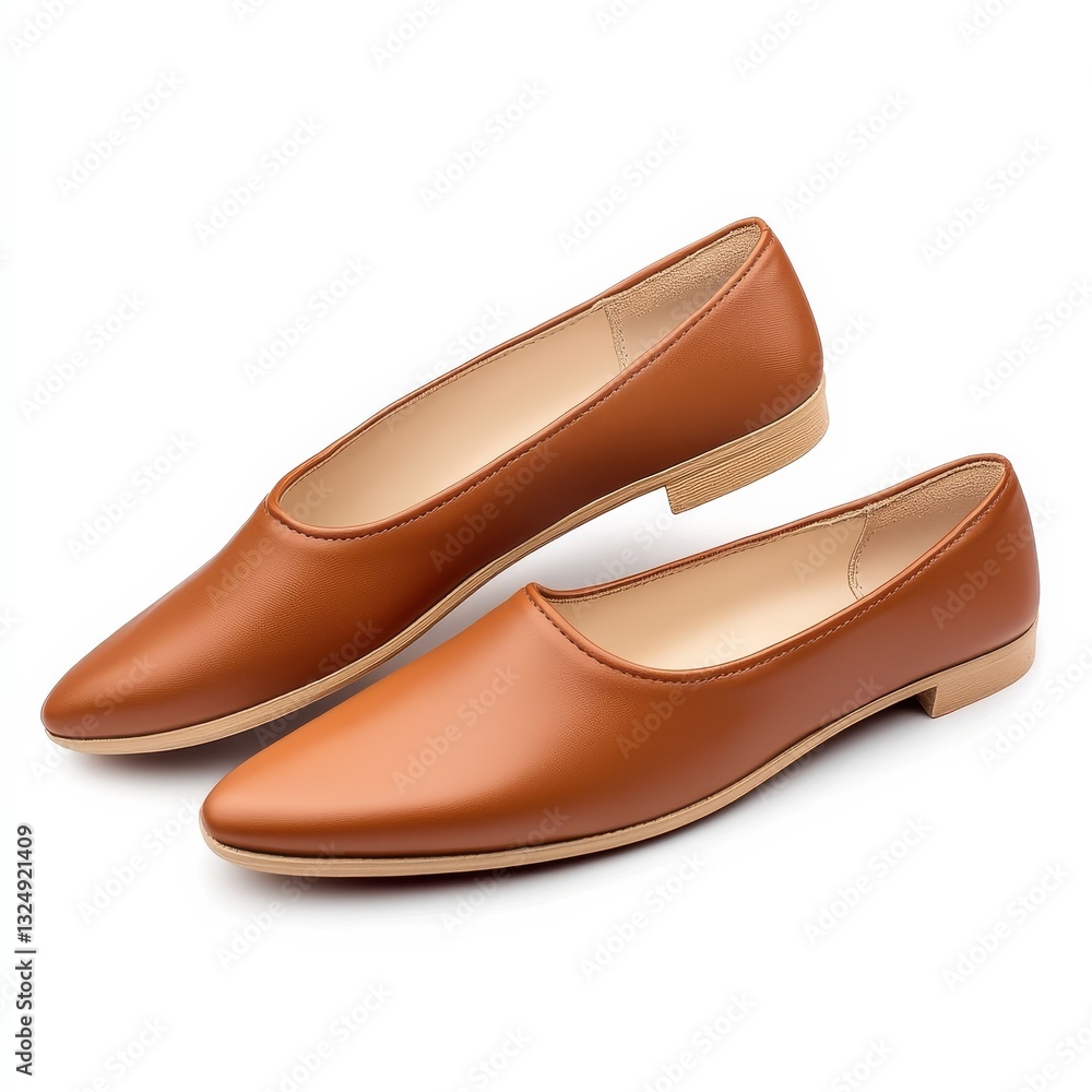Fototapeta premium White background with modern leather flats