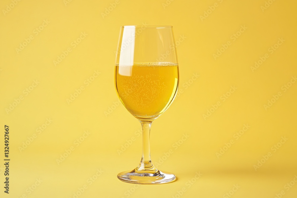 Cidre from Normandy in a clear glass contrasts beautifully with a muted golden yellow background Cidre from Normandy in a clear glass contrasts beautifully with a muted golden yellow background