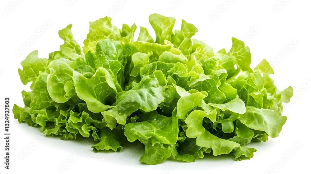 Fresh Green Leaf Lettuce Isolated on White Background Fresh Green Leaf Lettuce Isolated on White Background