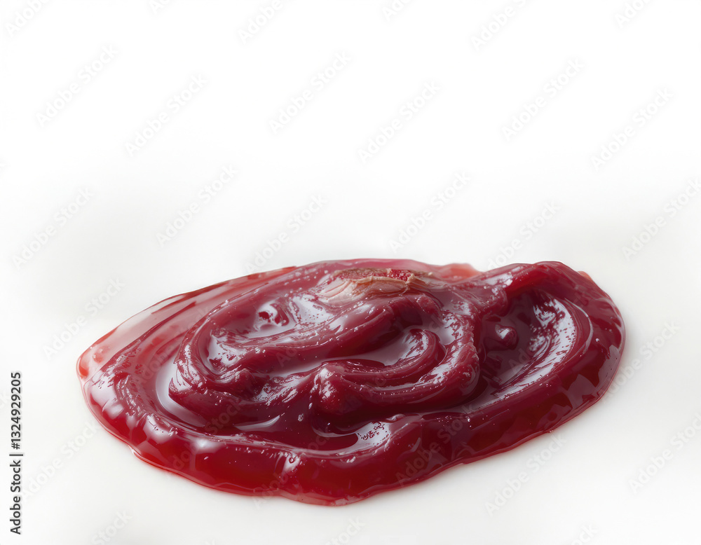 Delicious Cranberry Sauce Swirl on White Background, Perfect for Holiday Meals Delicious Cranberry Sauce Swirl on White Background, Perfect for Holiday Meals