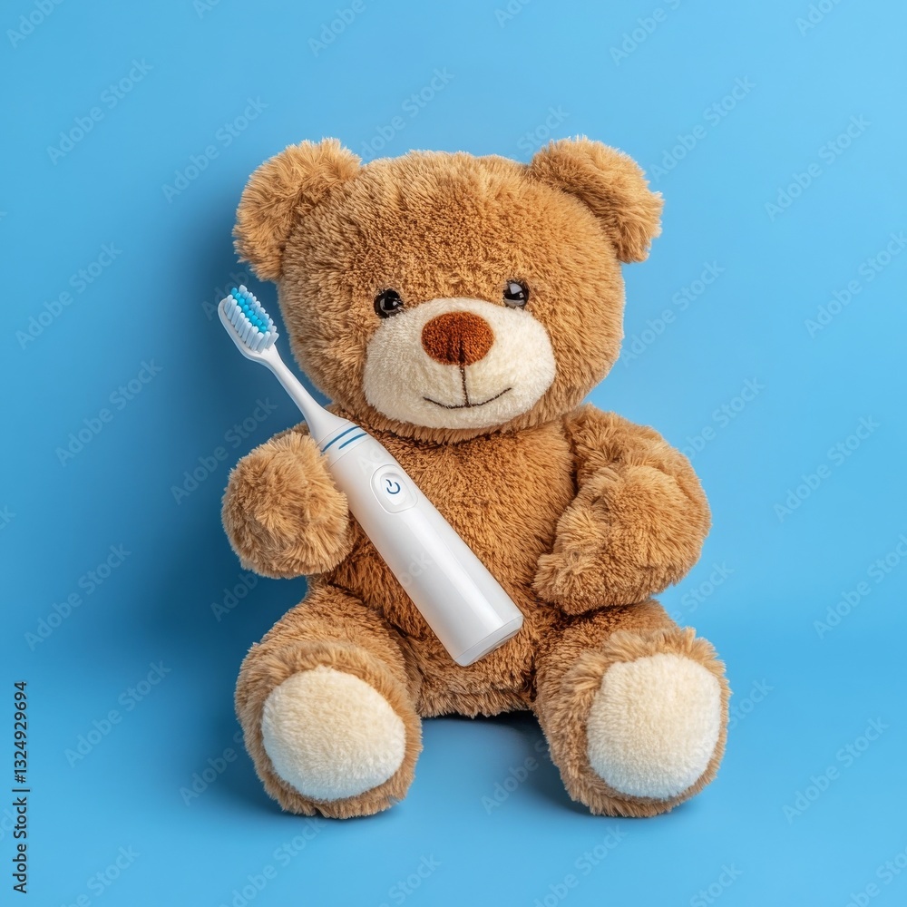 Fototapeta premium Teddy & toothbrush for dental health