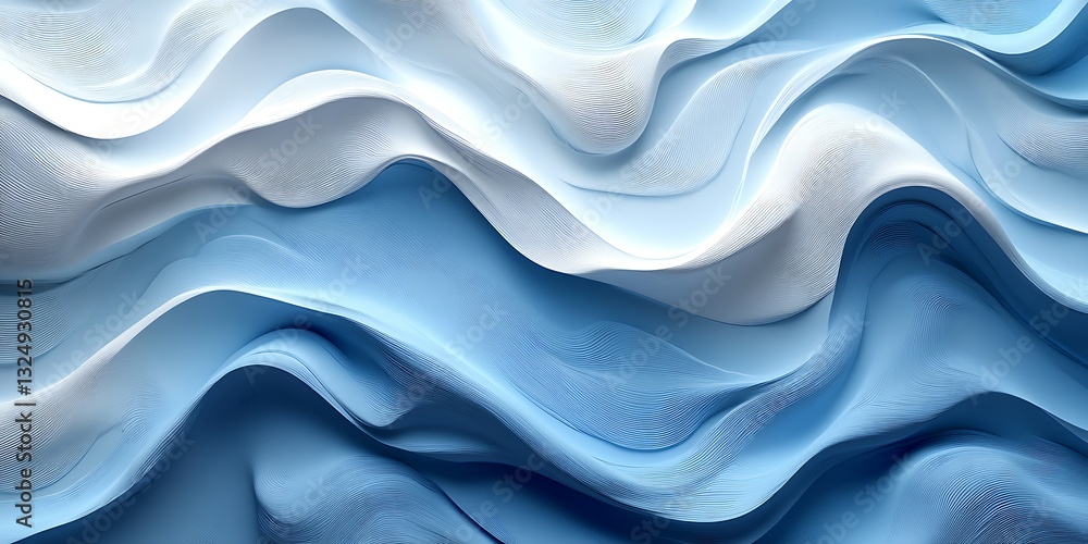Obraz premium Abstract Blue White Waves Texture
