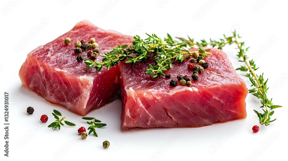 Raw Beef Steaks Isolated on White Background Raw Beef Steaks Isolated on White Background