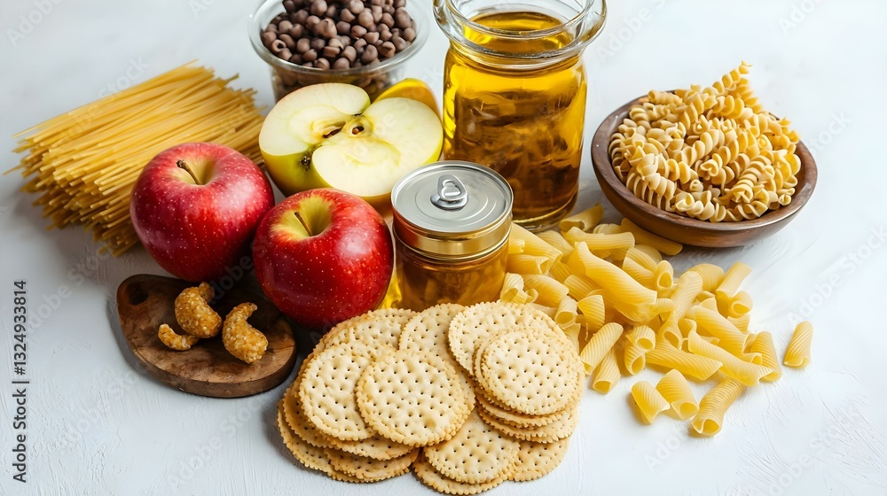Healthy Food Ingredients Isolated on White Background Healthy Food Ingredients Isolated on White Background
