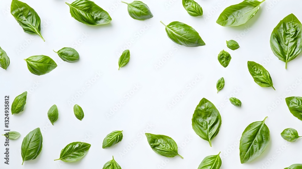 Basil on white background Basil on white background