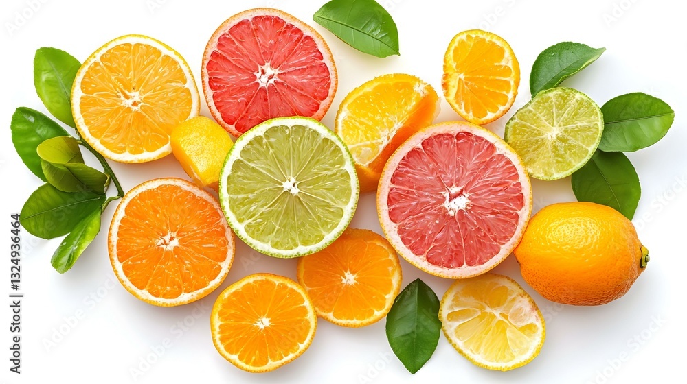 Citrus fruits on white background Citrus fruits on white background