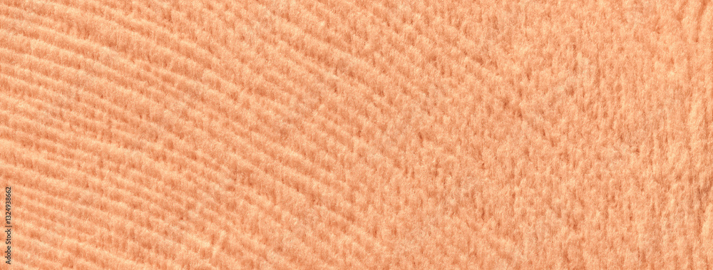 Fototapeta premium Texture peach and coral woolen textile background from soft wool material, macro. Structure orange fabric