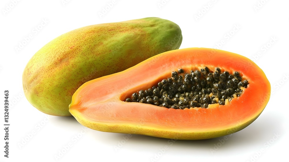 ripe papaya isolated on a white background ripe papaya isolated on a white background