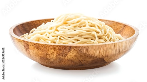 Obraz na płótnie raw ramen noodle in wood plate isolated on white w salonie