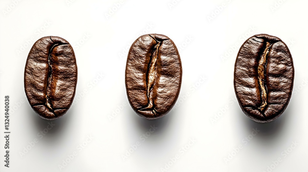 Roasted coffee beans on a white background Roasted coffee beans on a white background