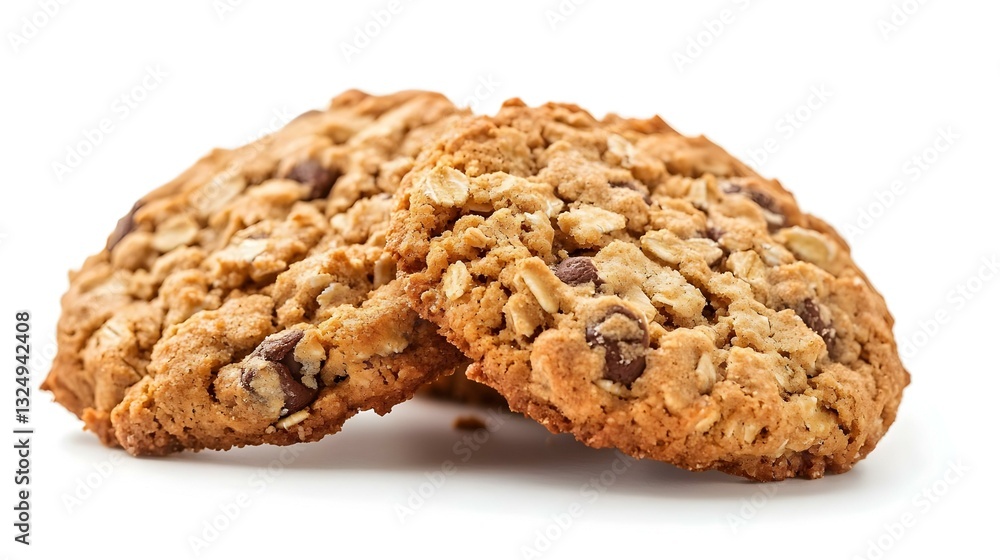 Oatmeal cookies on a white background food Oatmeal cookies on a white background food