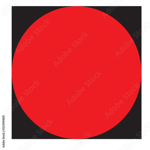 A red circle centered on a solid black background, creating a striking visual contrast Free Download A red circle centered on a solid black background, creating a striking visual contrast - GFXLoad