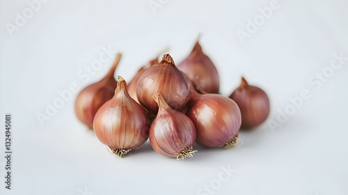 Brown mini onions isolated on a white