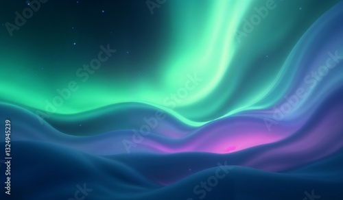Dreamy abstract northern lights with soft flowing waves