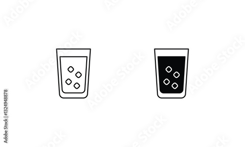Chai Iced Tea icons set line and glyph vector stock illustration
