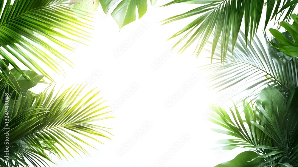 Naklejka premium Tropical Leaves Isolated on White Background
