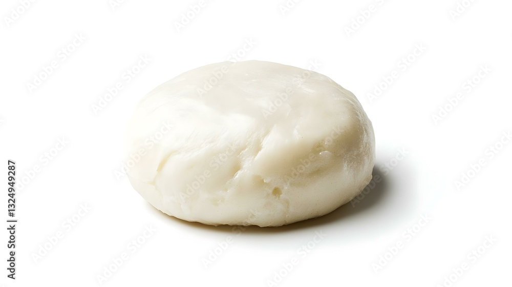 Single steamed bao bun isolated on white Single steamed bao bun isolated on white