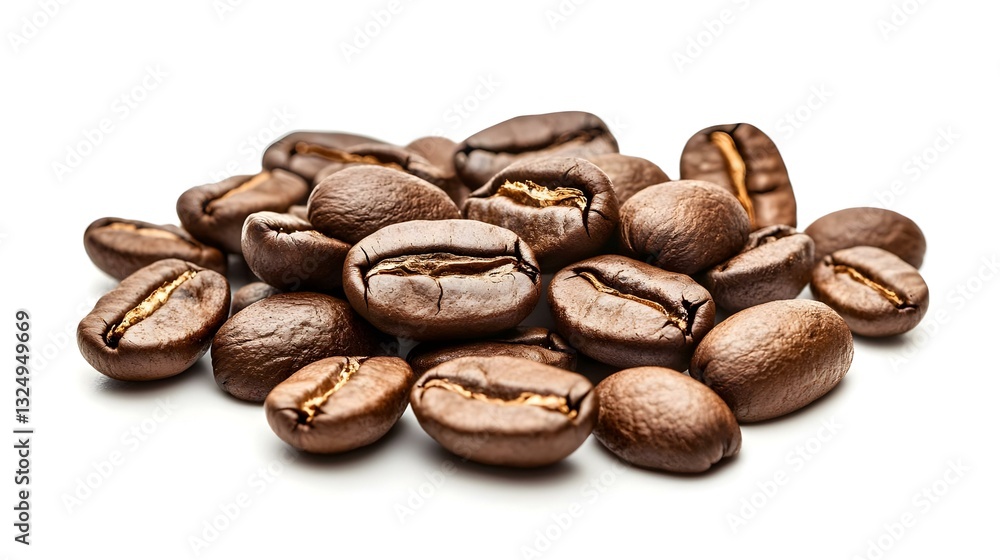 Naklejka premium Roasted coffee beans isolated on white