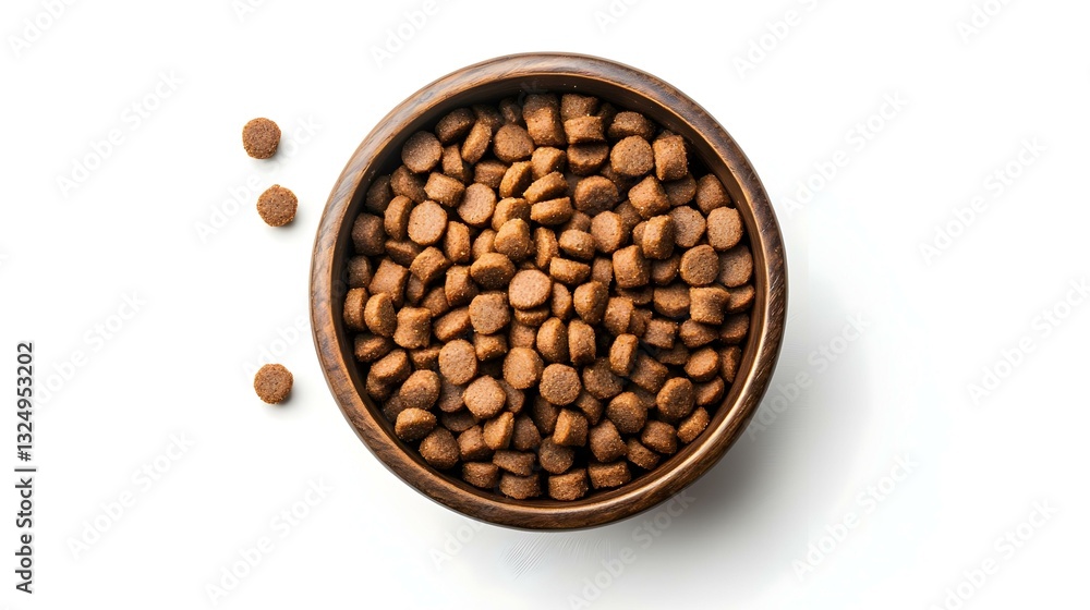 Fototapeta premium bowl full and overflowing with dry pet - dog