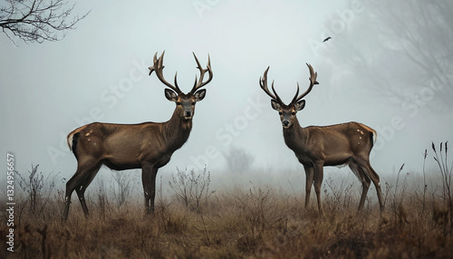 Fototapeta Naklejka Na Ścianę i Meble -  deer in the fog