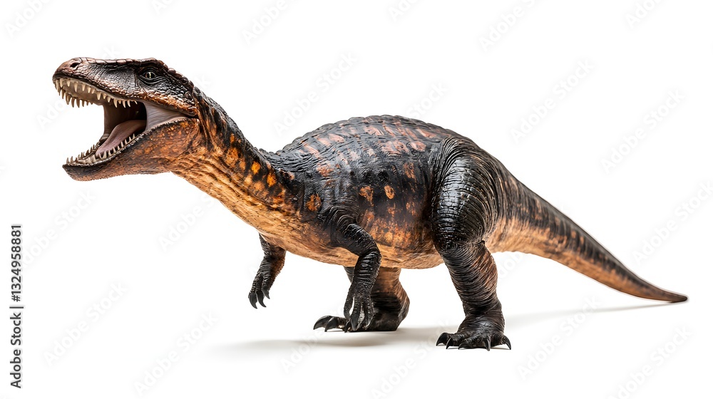 Fototapeta premium Metriacanthosaurus roaring on a clean white background